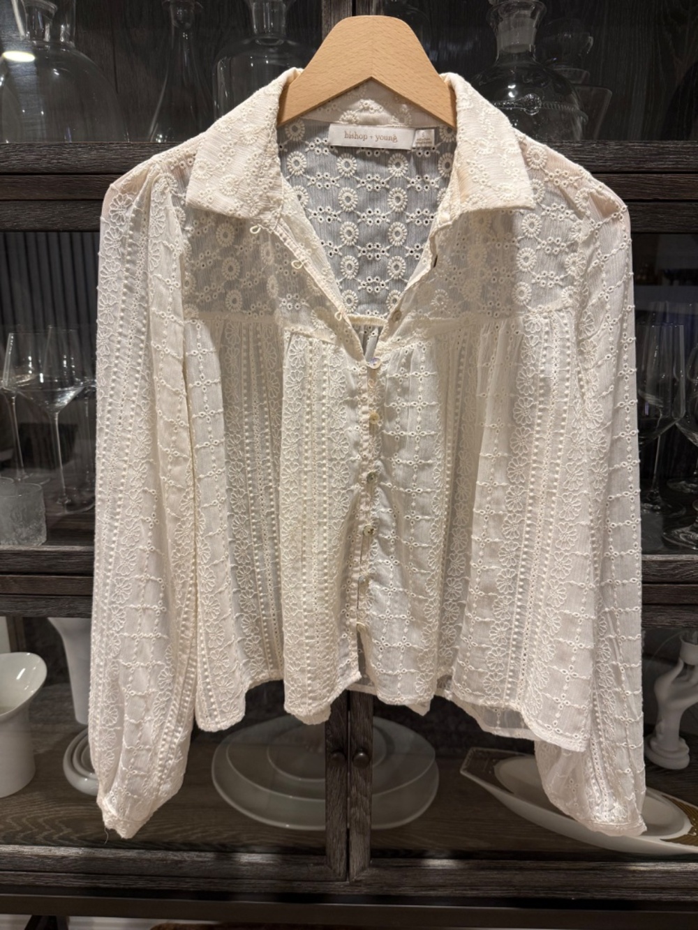 Bishop & Young Bohemian eyelet Blouse sz S